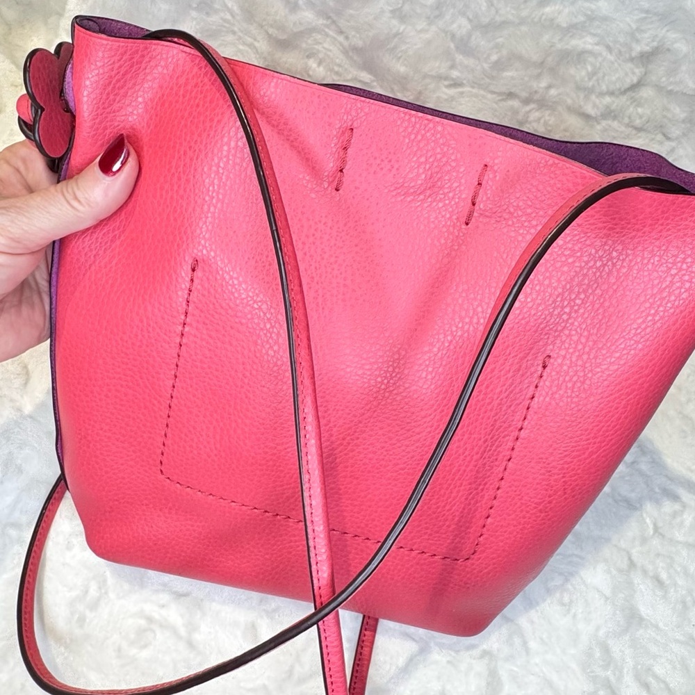 Coach Derby Crossbody in Strawberry Red Pebble Leather - Picture 9 of 10